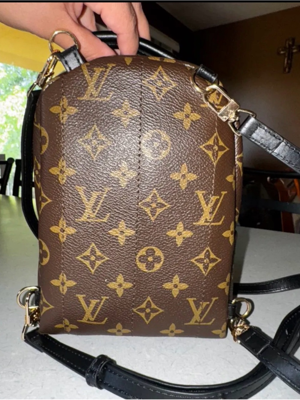 Designer-Inspired Brown Monogram Mini Backpack - Picture 3 of 3